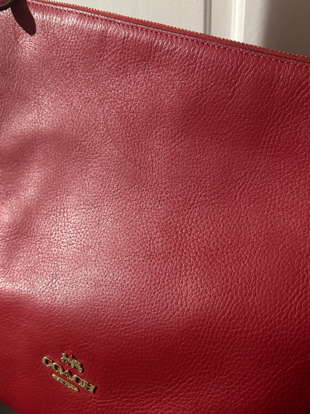 Coach jasper❤️‍🔥Red Pebble Leather Shoulder Bag/ dufflette - Picture 11 of 12